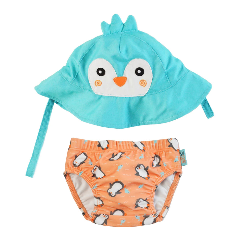 Zoocchini UPF50+ Baby Swim Diaper & Sun Hat Set