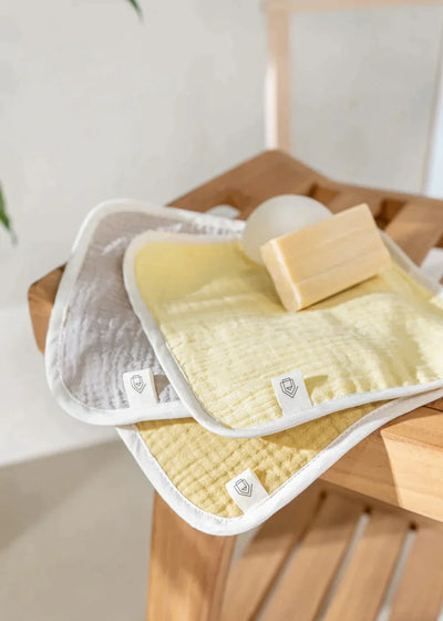 100% Organic Cotton washcloth (3- Pack) - Jasmine, Desert, Betty
