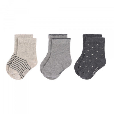 Newborn Socks (3 pcs.), Tiny Farmer Grey 0-4m