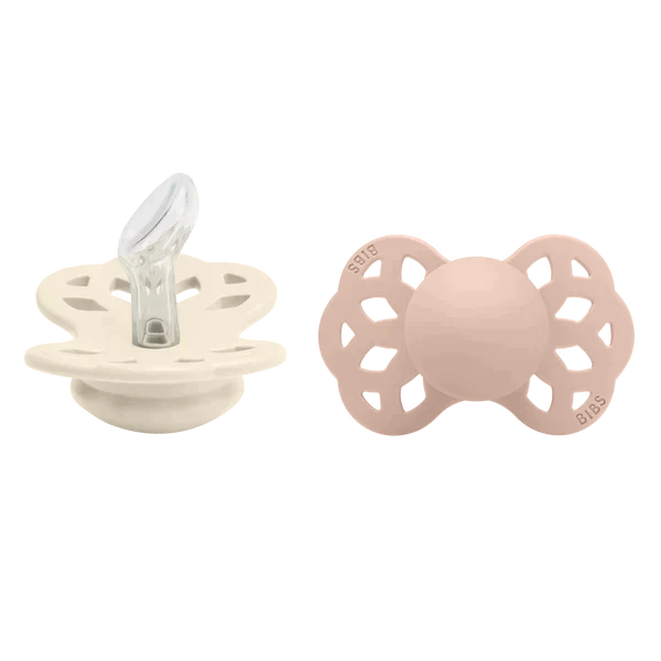 Infinity Pacifier Silicone 2 PK Anatomical Ivory/Blush 6-18M