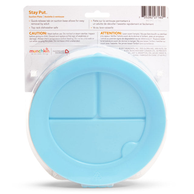 Stay Put Suction Plate Light Blue