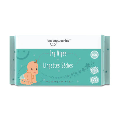 Biodegradable Viscose Dry Baby Wipes - 100 pk