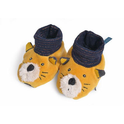 Moustaches - Lulu Yellow Slippers 0-6M
