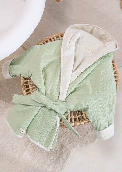 100% Organic Cotton Bathrobe Seafoam 2Y