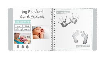 Baby Memory Book & Sticker Set - White/Grey
