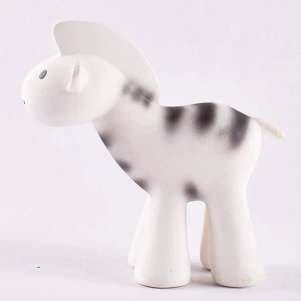Zebra -Organic Natural Rubber Rattle, Teether & Bath Toy
