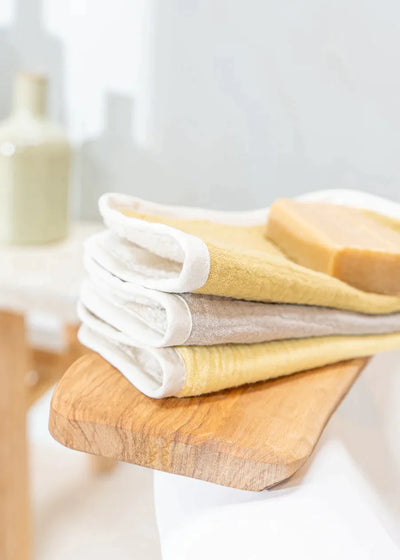 100% Organic Cotton washcloth (3- Pack) - Jasmine, Desert, Betty