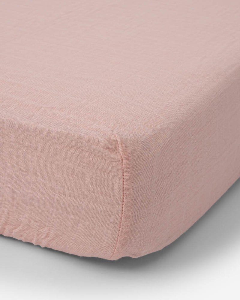 Cotton Muslin Changing Pad Cover Rose Petal