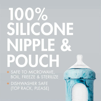 NURSH Silicone Pouch Bottle 4oz 3pk Gray