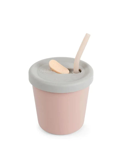 Silicone Sippy Straw Cup Blush