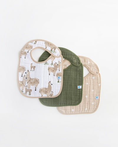 Cotton Muslin Classic Bib 3 Pack - Llama Llama