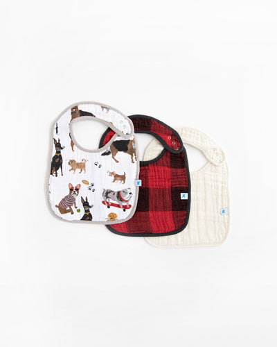 Cotton Muslin Classic Bib 3 Pack Woof