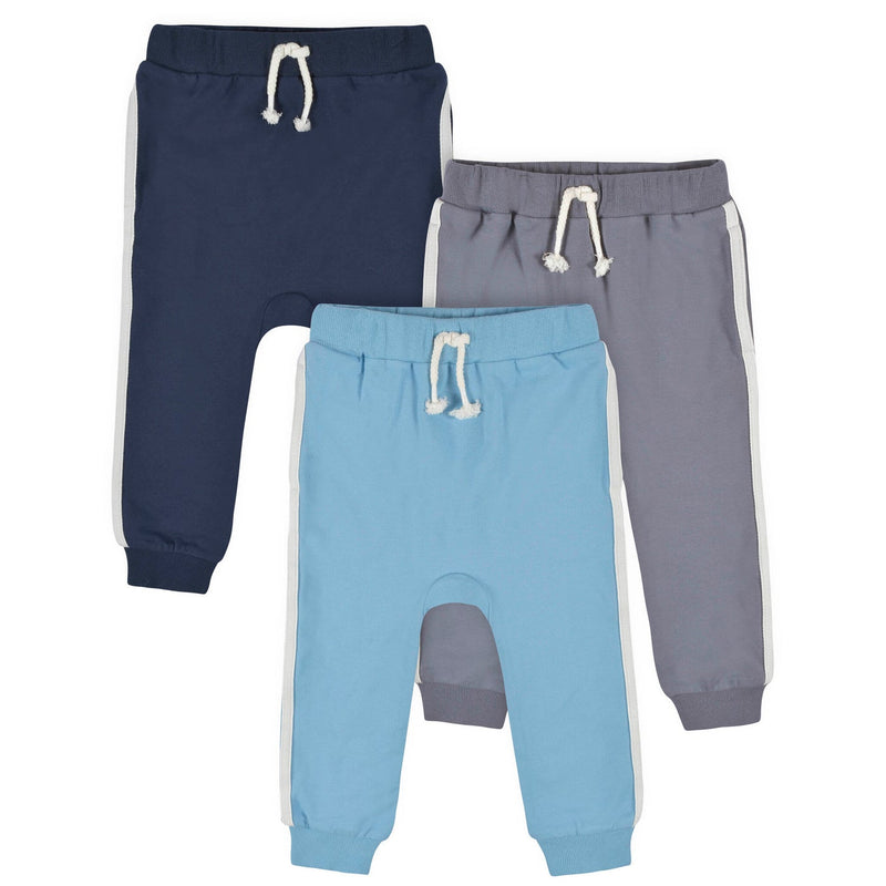 TODDLERS BOYS GRAY & BLUE 3PK JOGGERS 4T