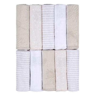 Just Born 10-Pack  Natural Leaves Washcloths