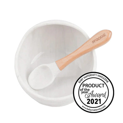 Silicone Bowl + Spoon- Marble