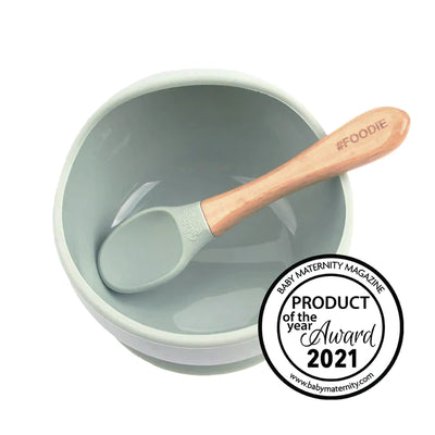 Silicone Bowl + Spoon- Sage
