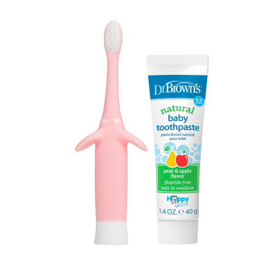Infant-to-Toddler Toothbrush Set-Pink