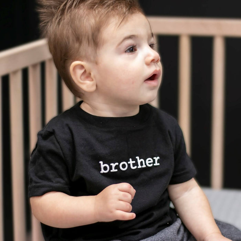 Kidcentral Essentials-Infant T-Shirt - Brother - Black-4T