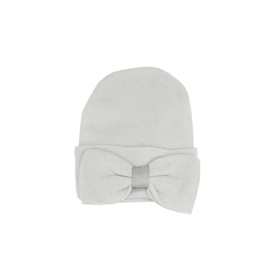 Newborn Hat Bow Grey