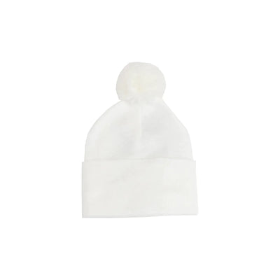Newborn Hat Pompom White