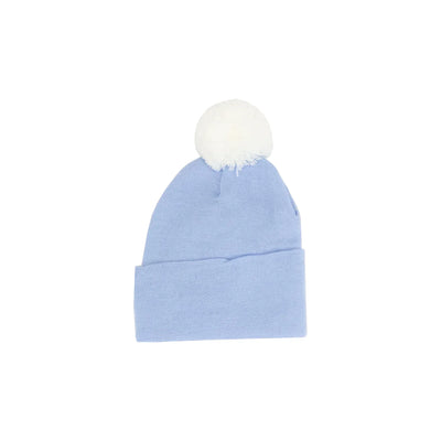 Newborn Hat Pompom Blue