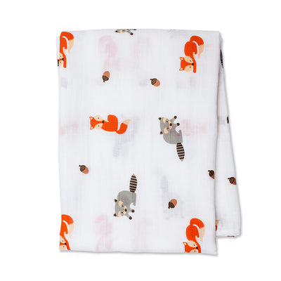 Cotton Muslin Swaddle - Forest Friends