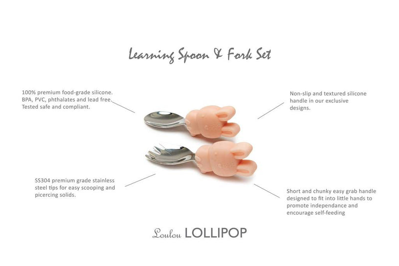 Learning Spoon And Fork Set  Bunny