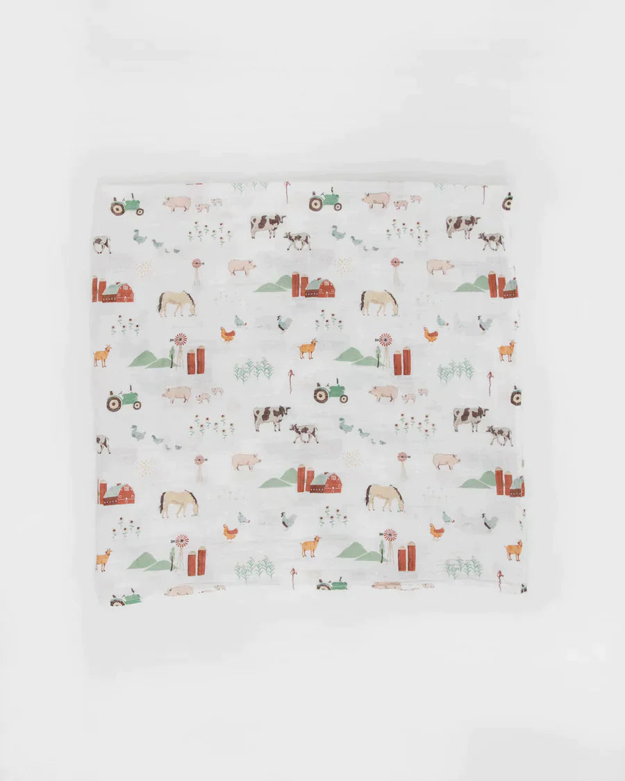 little unicorn Cotton Muslin Swaddle Blanket