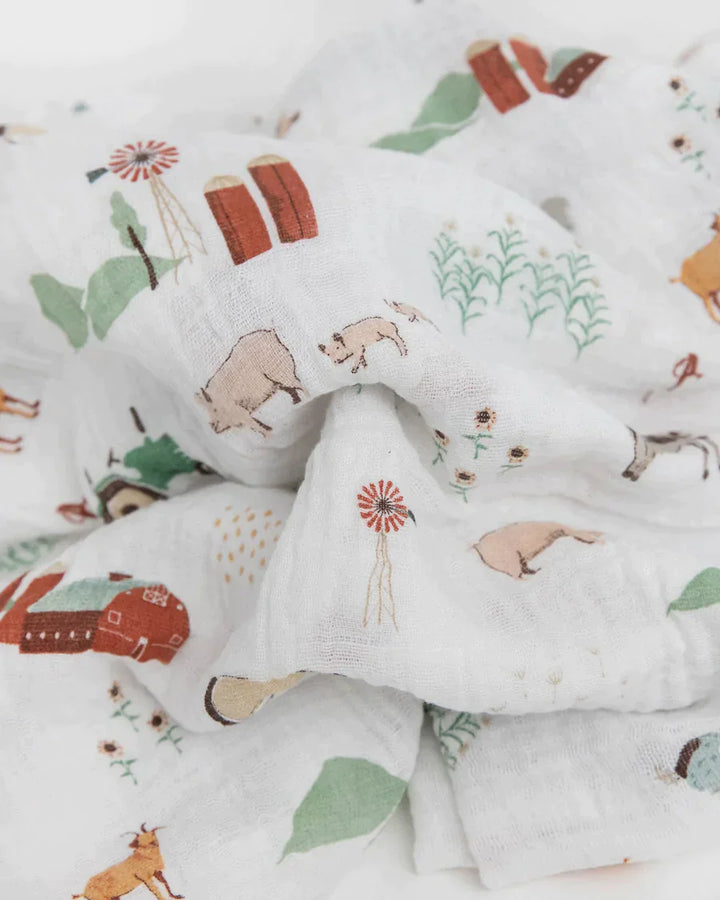 little unicorn Cotton Muslin Swaddle Blanket
