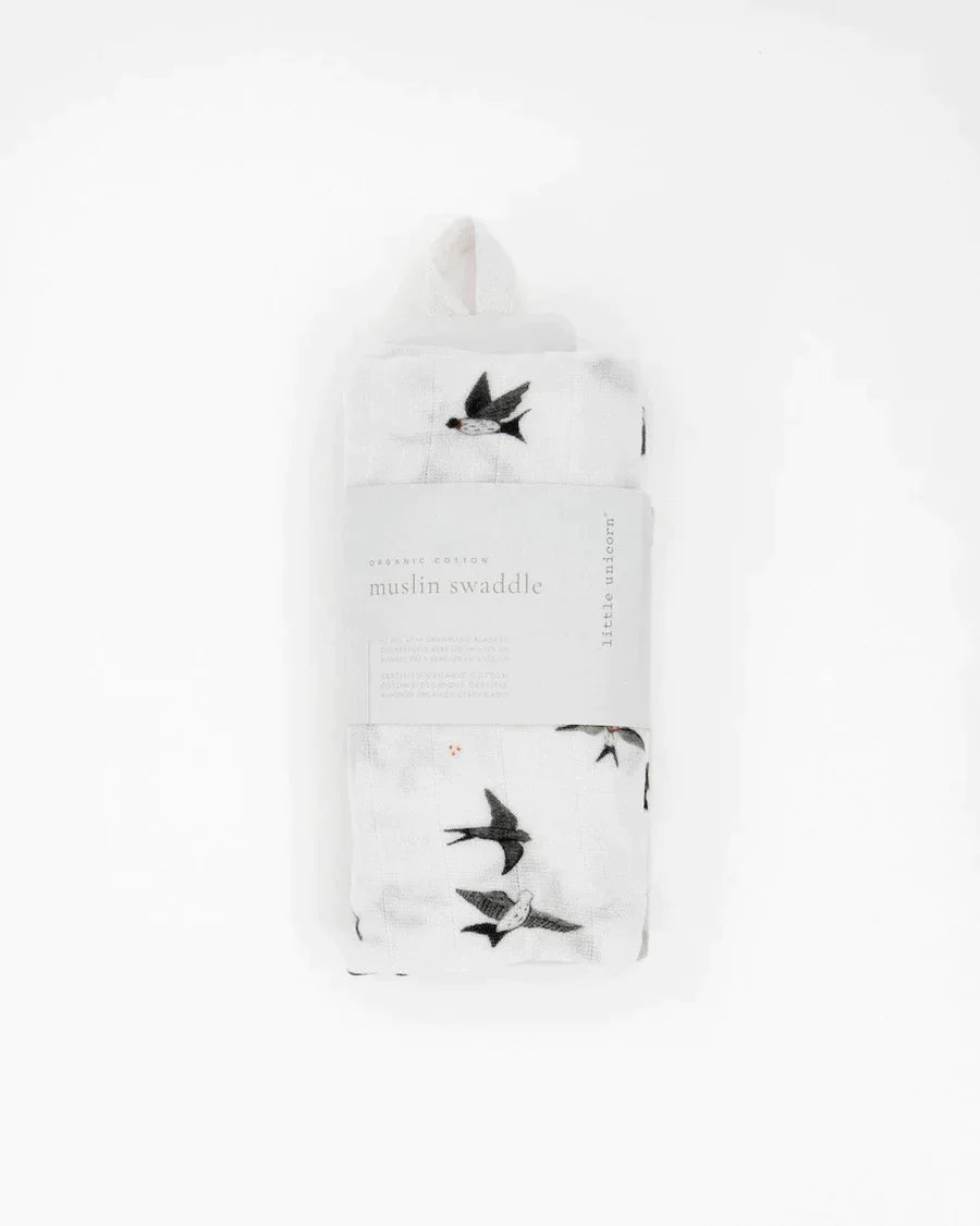 little unicorn Organic Cotton Muslin Swaddle Blanket