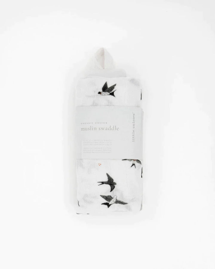 little unicorn Organic Cotton Muslin Swaddle Blanket
