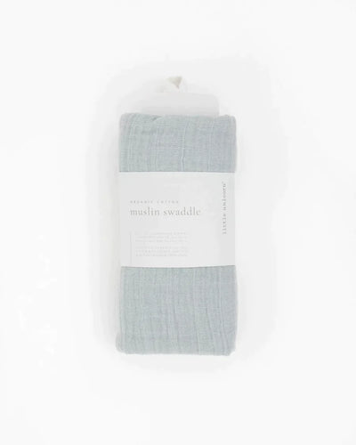 Organic Cotton Muslin Swaddle Blanket - White Sage