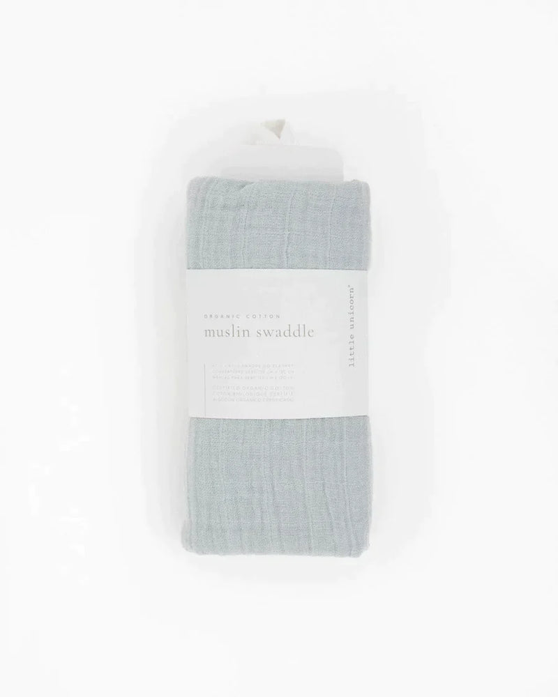Organic Cotton Muslin Swaddle Blanket - White Sage