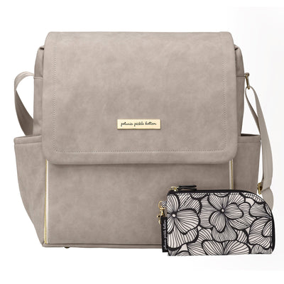 Boxy Backpack-Grey Leatherette