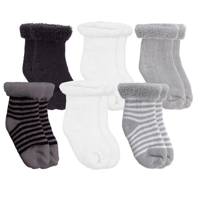 Newborn Socks Grey 6 Pk