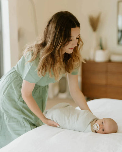Organic Cotton Muslin Swaddle Blanket - White Sage