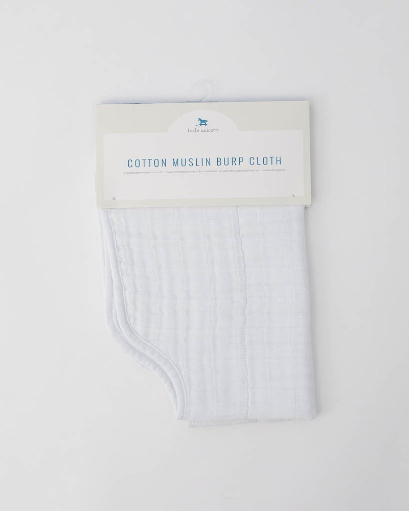 Cotton Muslin Burp Cloth  White