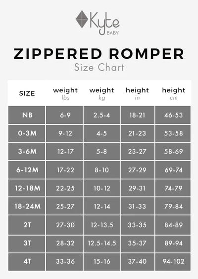 Zippered Romper 0-3m Black &White Zen