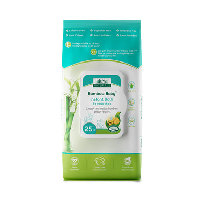 Bamboo Baby® Instant Bath Towelettes 25 count