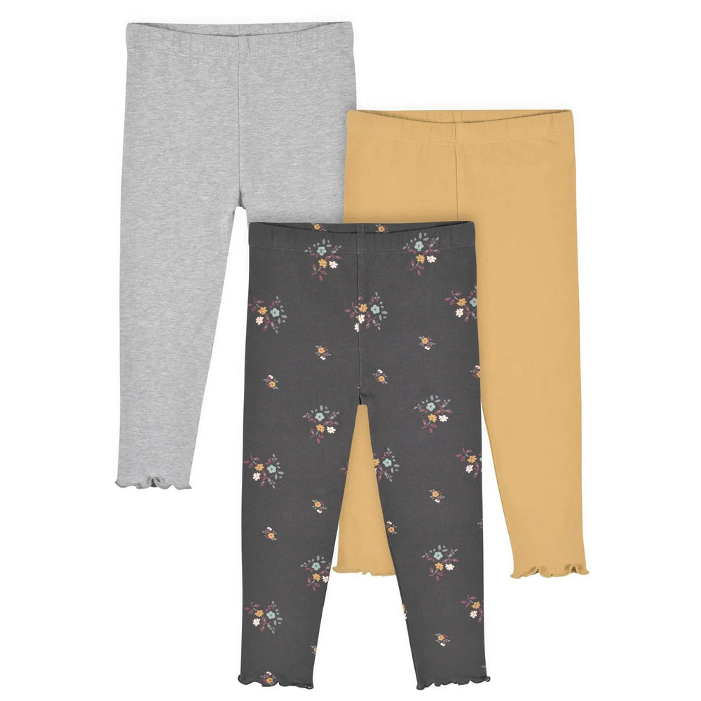 Gerber Childrenswear Yellow Floral 3 Pk Set
