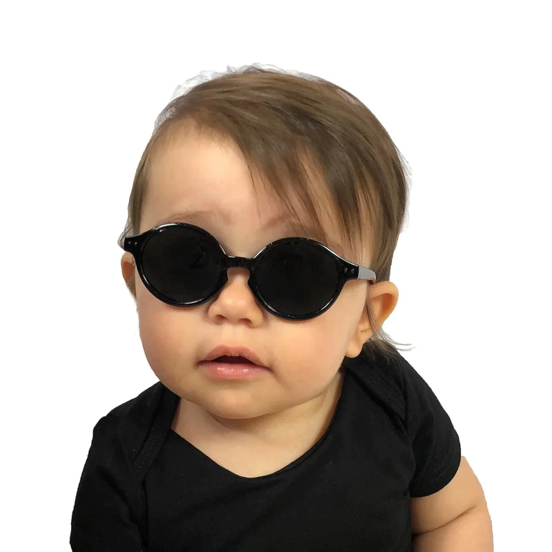 Sunglasses - Rounds - Glossy Black 2-24 months
