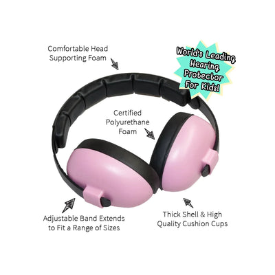 Baby Hearing Protection Earmuffs 2m+ Petal Pink