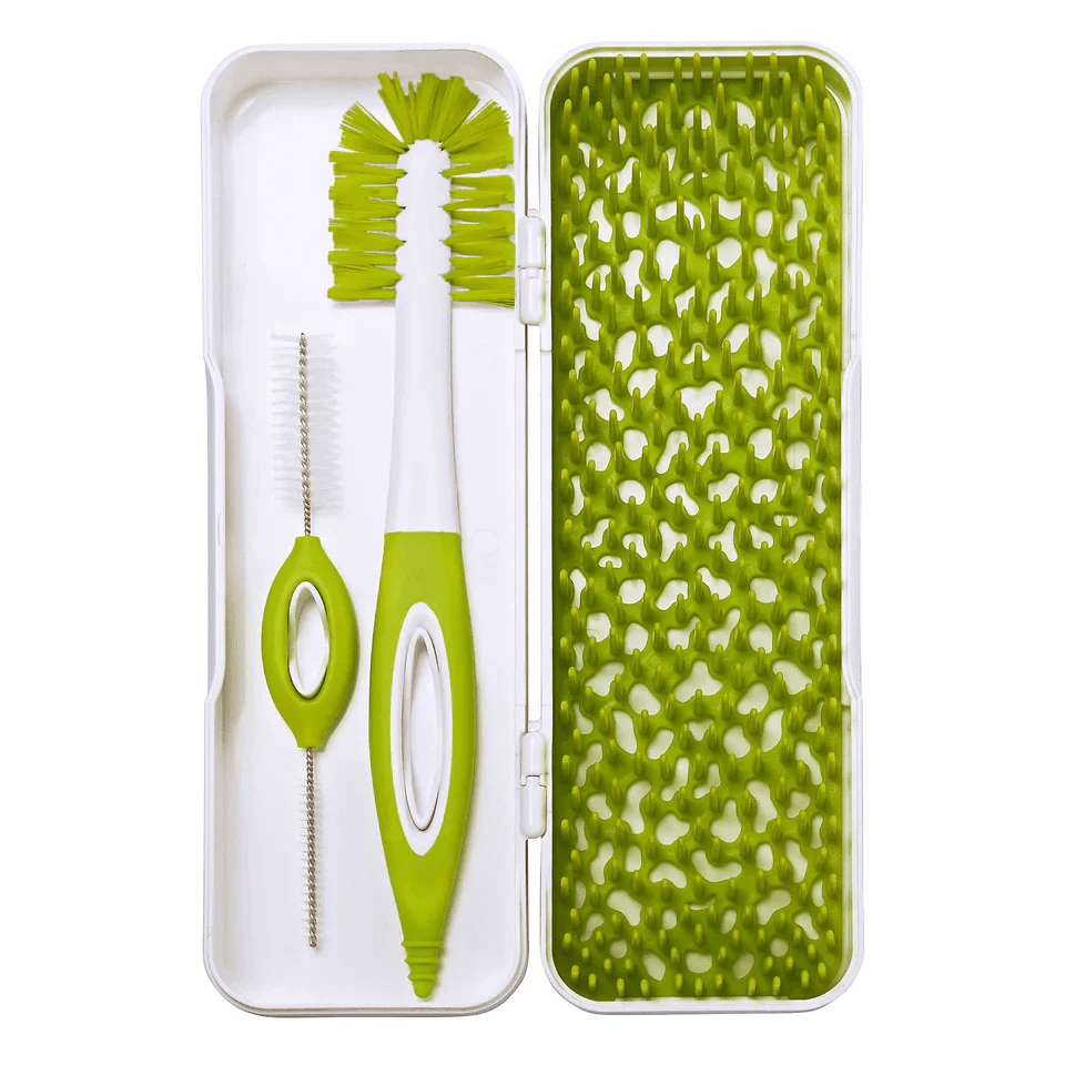 boon TRIP Travel Drying Rack + Bottle Brushes