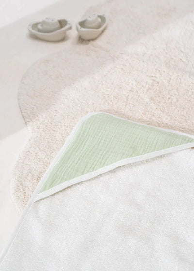100% Organic Cotton Bath Towel  LIGHT SEAFOAM Newborn