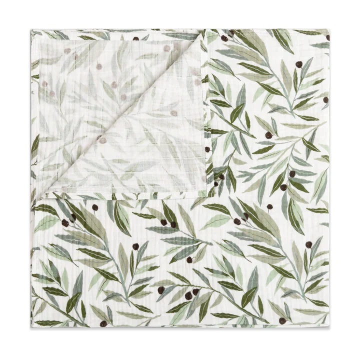 Swaddle Certified Organic Muslin Cotton Olive Branches