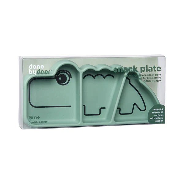 Done By Deer Done By Deer - Silicone Stick & Stay snack plate Croco