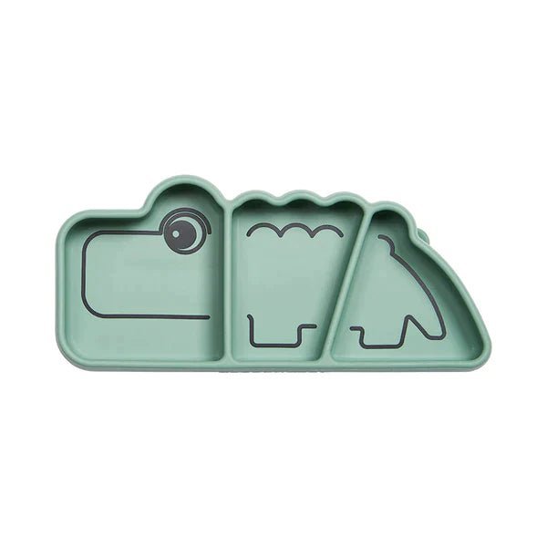 Done By Deer Silicone Stick & Stay snack plate Croco