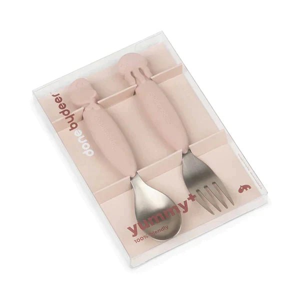 Done By Deer Yummy Plus spoon & fork set Sea friends