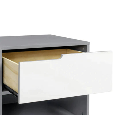 Hudson Nightstand with USB Port Grey/White
