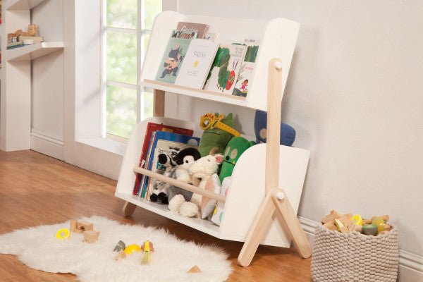 Babyletto Tally Storage Bookshelf White /Washed Natural